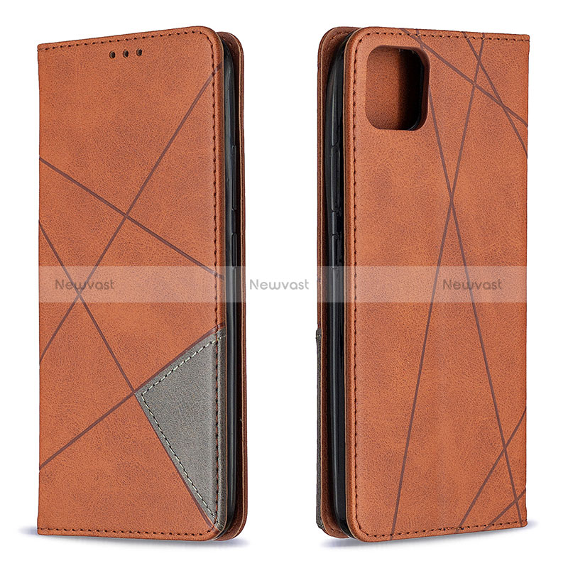 Leather Case Stands Flip Cover Holder B07F for Realme C11 (2021) Brown