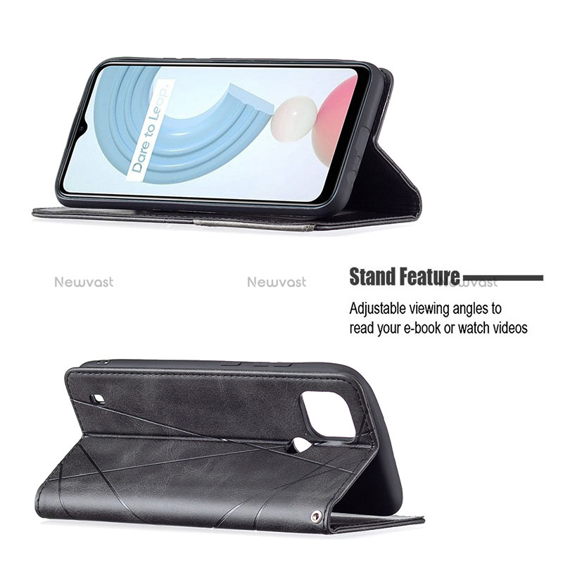 Leather Case Stands Flip Cover Holder B07F for Realme C21