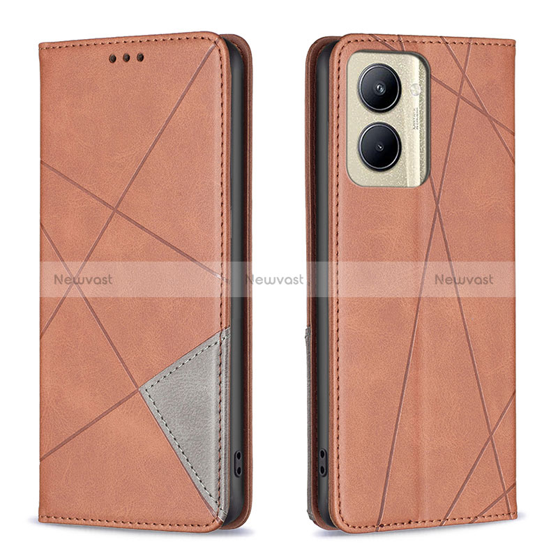 Leather Case Stands Flip Cover Holder B07F for Realme C33