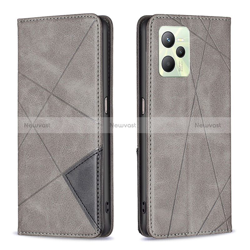 Leather Case Stands Flip Cover Holder B07F for Realme C35