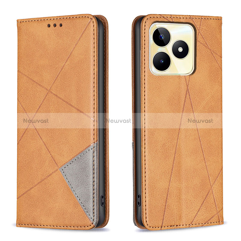 Leather Case Stands Flip Cover Holder B07F for Realme C51