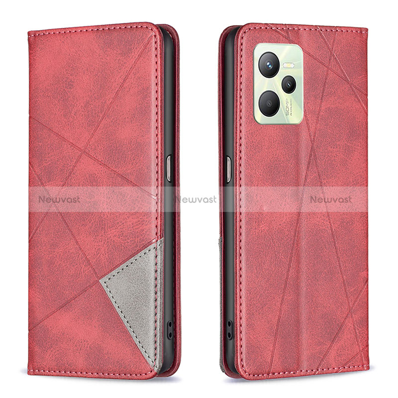 Leather Case Stands Flip Cover Holder B07F for Realme Narzo 50A Prime