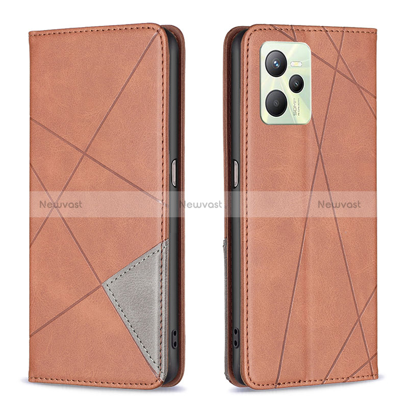 Leather Case Stands Flip Cover Holder B07F for Realme Narzo 50A Prime