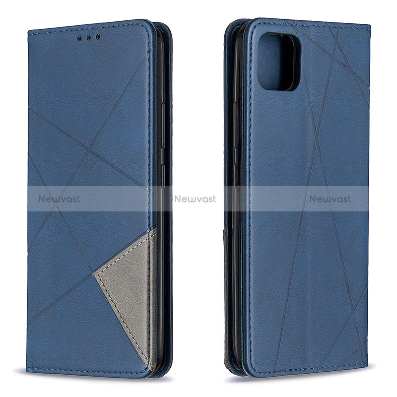 Leather Case Stands Flip Cover Holder B07F for Realme Narzo 50i Blue