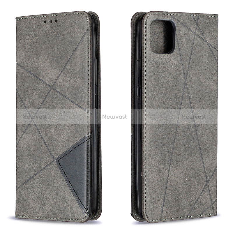 Leather Case Stands Flip Cover Holder B07F for Realme Narzo 50i Gray