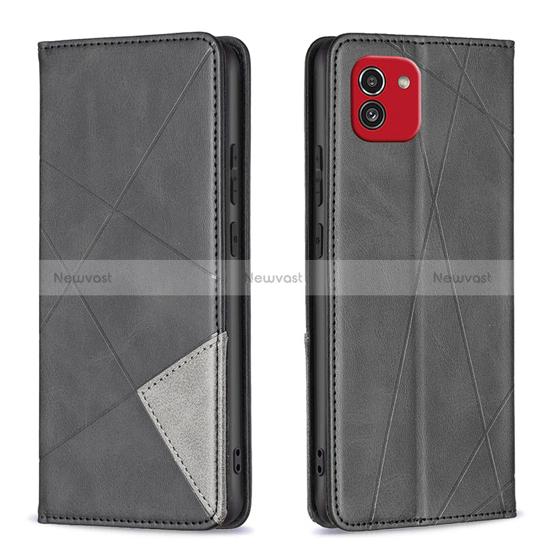 Leather Case Stands Flip Cover Holder B07F for Samsung Galaxy A03