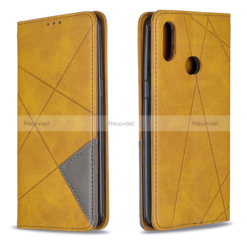 Leather Case Stands Flip Cover Holder B07F for Samsung Galaxy A10s Light Brown