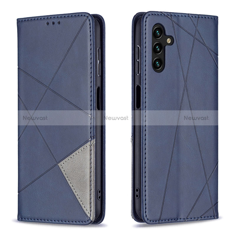 Leather Case Stands Flip Cover Holder B07F for Samsung Galaxy A13 5G Blue