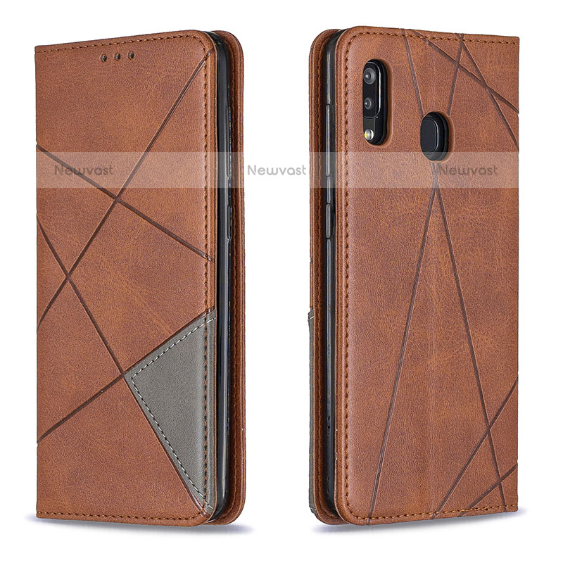 Leather Case Stands Flip Cover Holder B07F for Samsung Galaxy A20