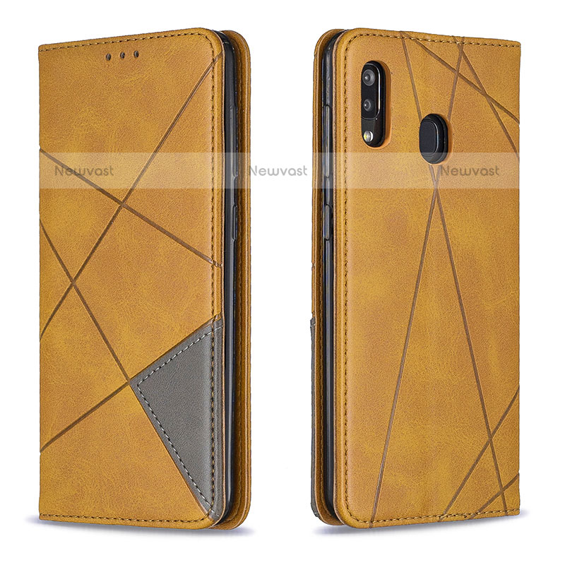 Leather Case Stands Flip Cover Holder B07F for Samsung Galaxy A20