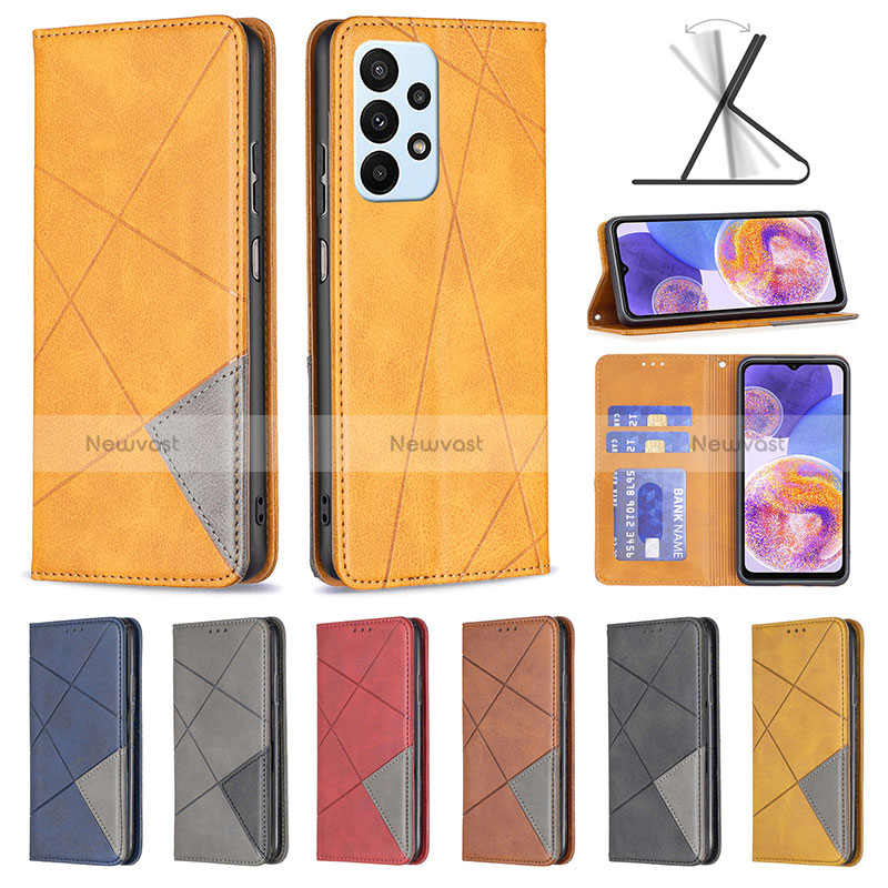 Leather Case Stands Flip Cover Holder B07F for Samsung Galaxy A23 4G