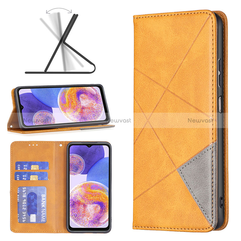 Leather Case Stands Flip Cover Holder B07F for Samsung Galaxy A23 4G