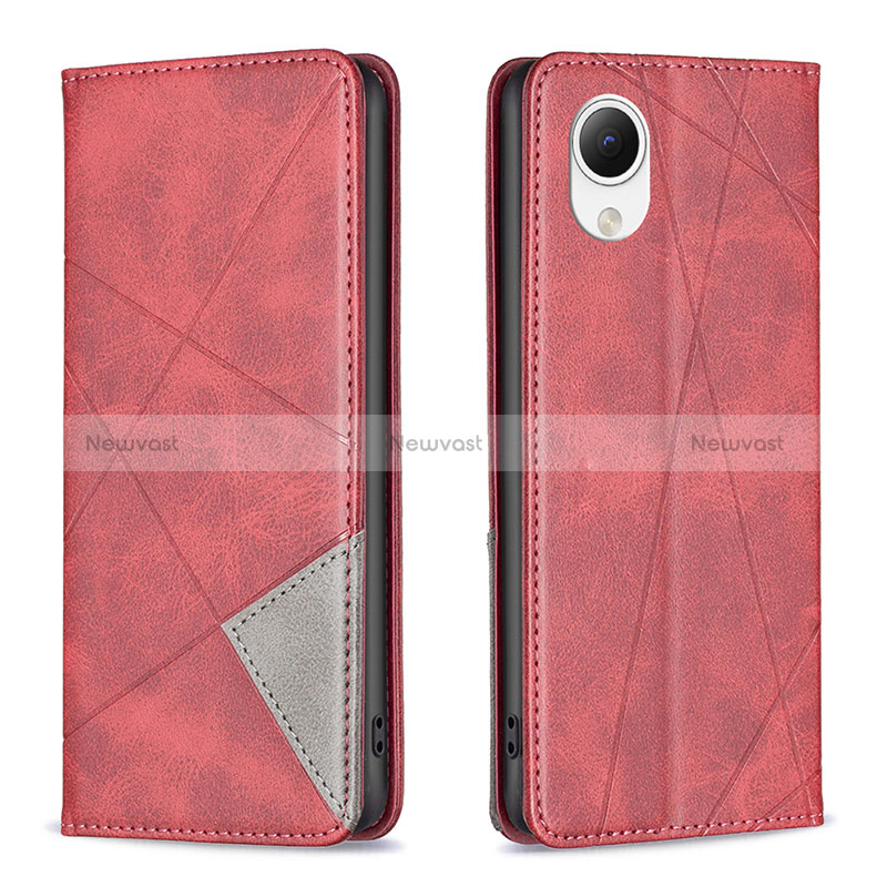 Leather Case Stands Flip Cover Holder B07F for Samsung Galaxy A23e 5G Red