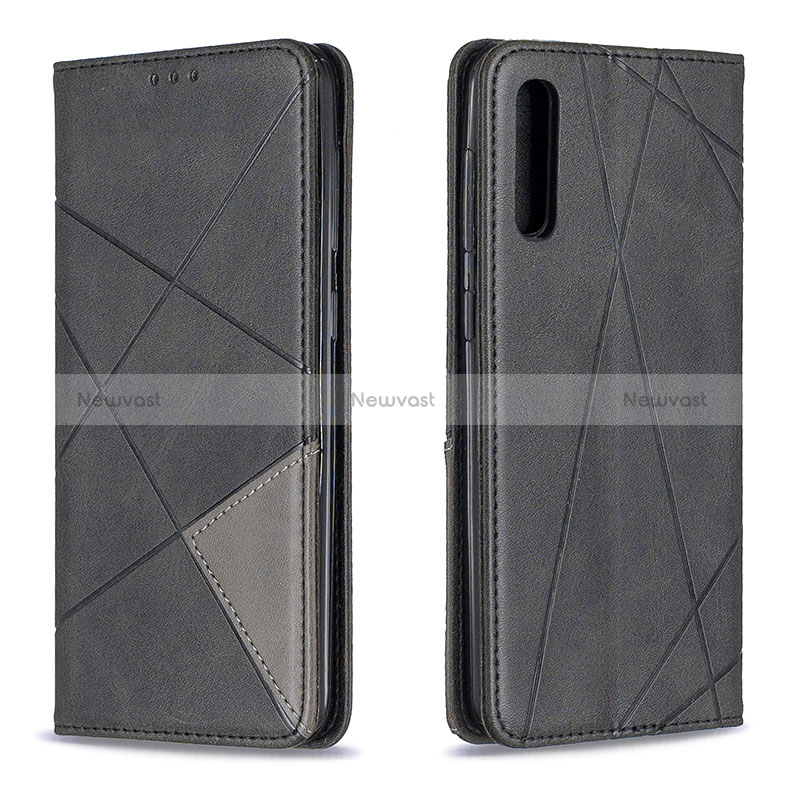 Leather Case Stands Flip Cover Holder B07F for Samsung Galaxy A30S Black