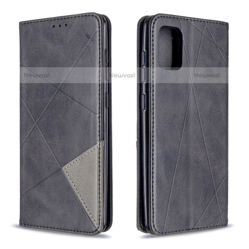 Leather Case Stands Flip Cover Holder B07F for Samsung Galaxy A31 Black