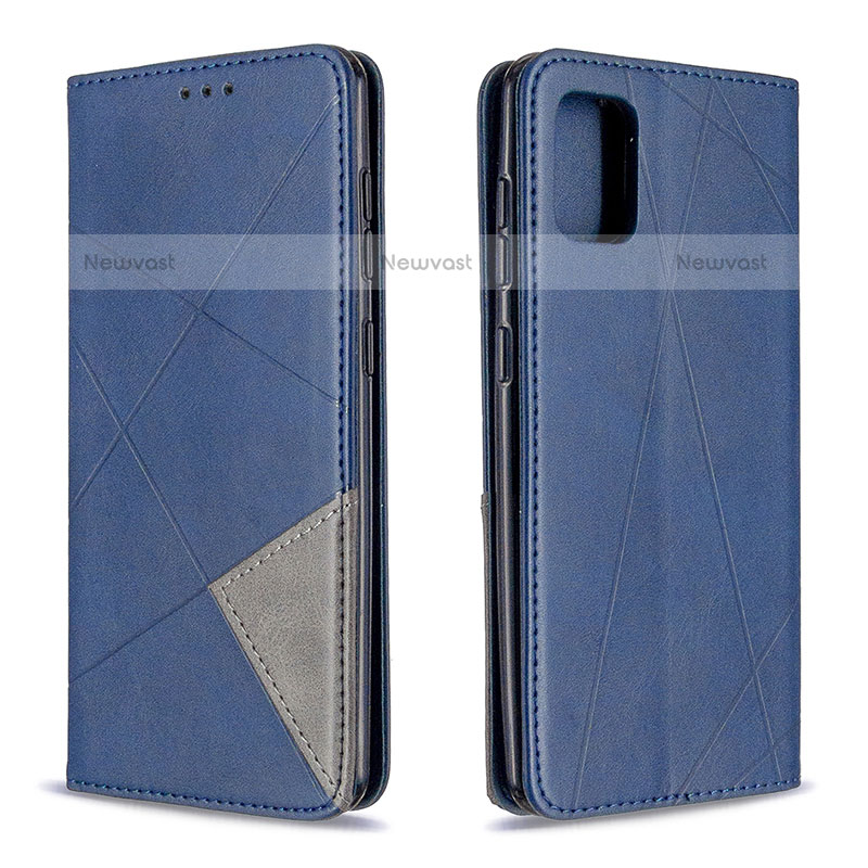 Leather Case Stands Flip Cover Holder B07F for Samsung Galaxy A31 Blue