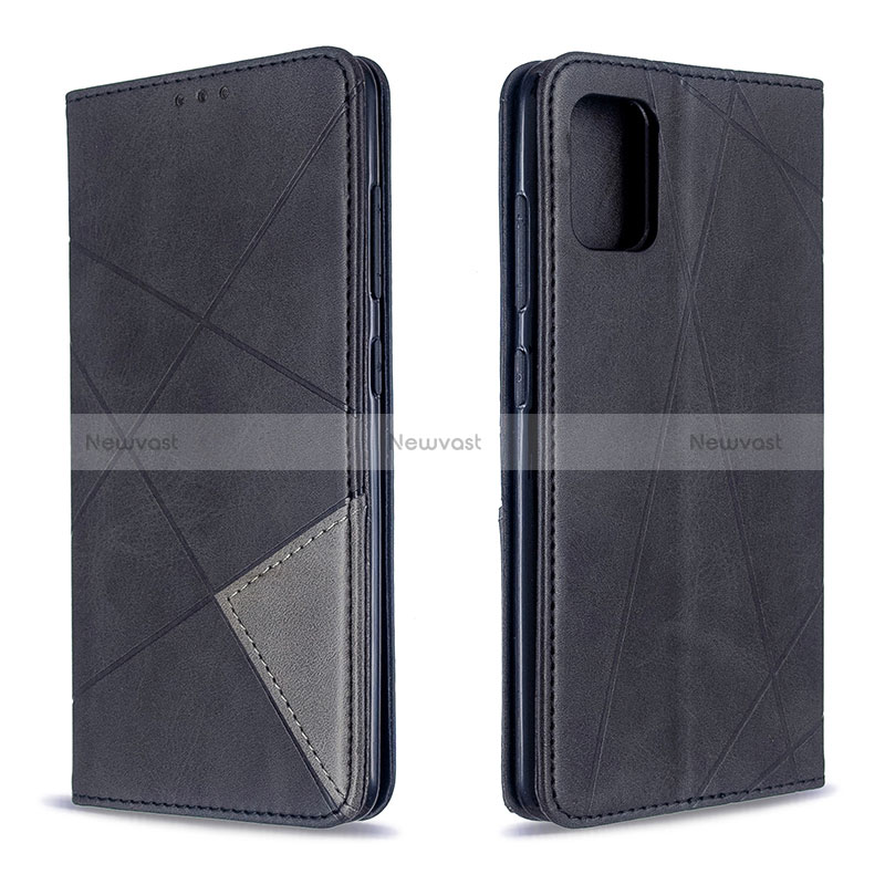 Leather Case Stands Flip Cover Holder B07F for Samsung Galaxy A51 5G Black