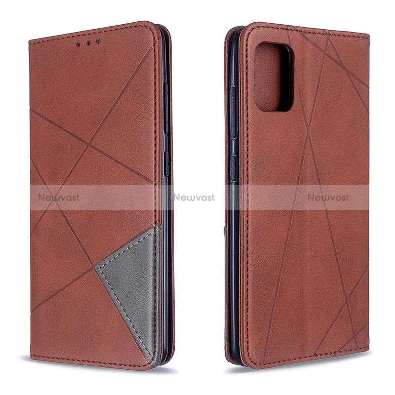 Leather Case Stands Flip Cover Holder B07F for Samsung Galaxy A51 5G Brown