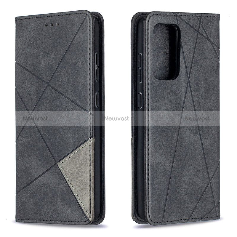 Leather Case Stands Flip Cover Holder B07F for Samsung Galaxy A52 5G Black