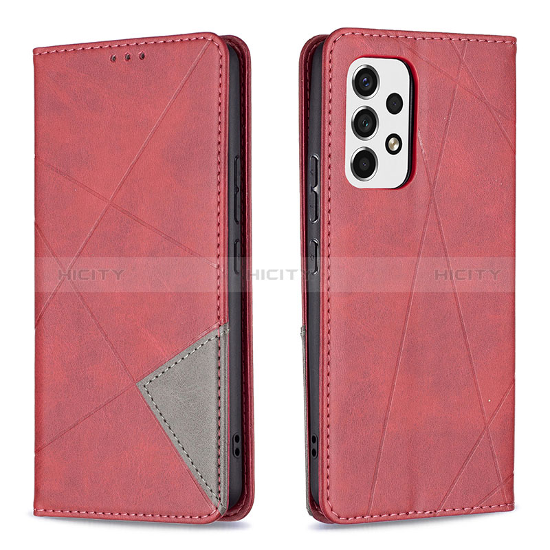 Leather Case Stands Flip Cover Holder B07F for Samsung Galaxy A53 5G Red