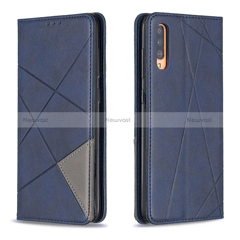 Leather Case Stands Flip Cover Holder B07F for Samsung Galaxy A70S Blue