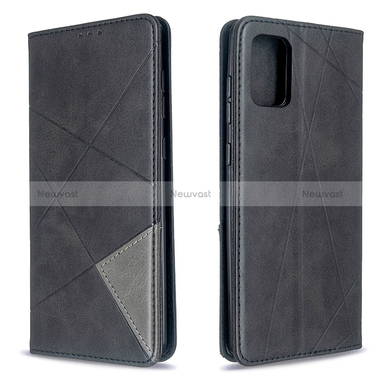 Leather Case Stands Flip Cover Holder B07F for Samsung Galaxy A71 5G Black