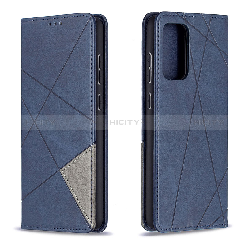 Leather Case Stands Flip Cover Holder B07F for Samsung Galaxy A72 4G Blue