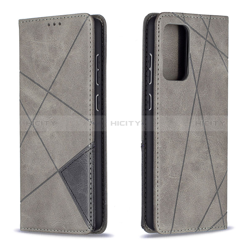 Leather Case Stands Flip Cover Holder B07F for Samsung Galaxy A72 5G Gray