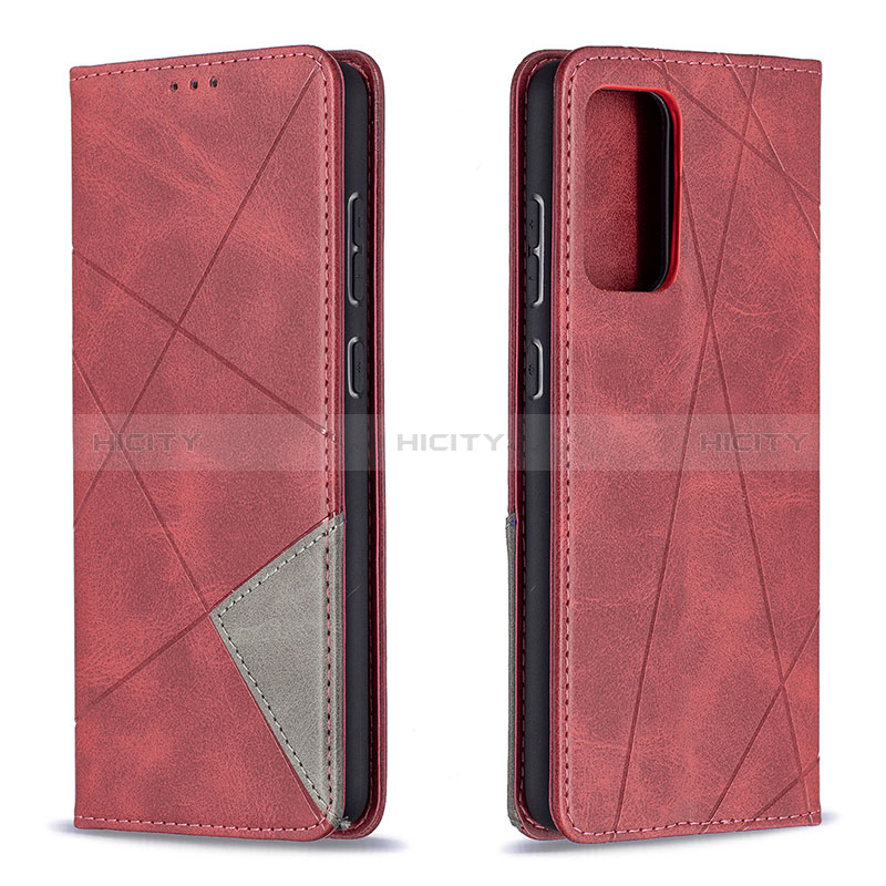 Leather Case Stands Flip Cover Holder B07F for Samsung Galaxy A72 5G Red