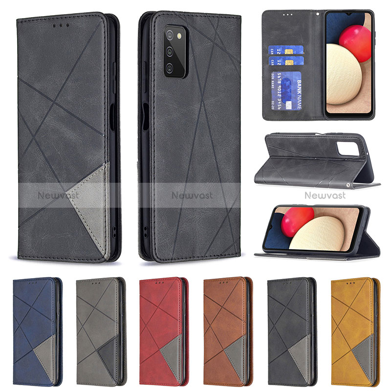 Leather Case Stands Flip Cover Holder B07F for Samsung Galaxy M02s