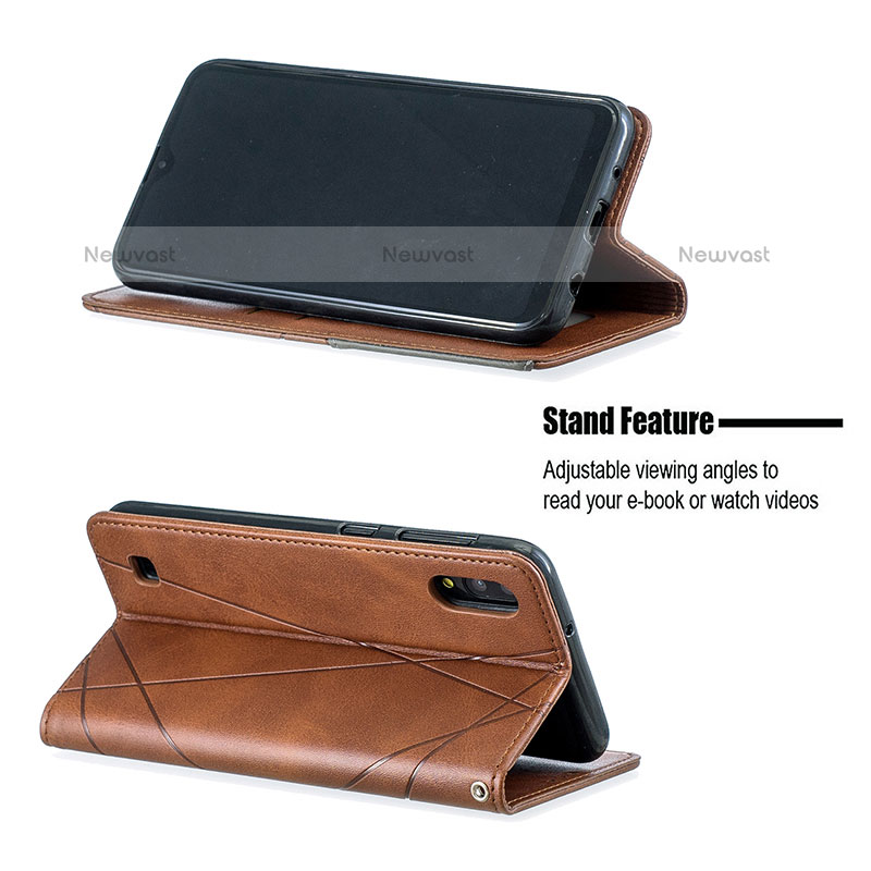 Leather Case Stands Flip Cover Holder B07F for Samsung Galaxy M10