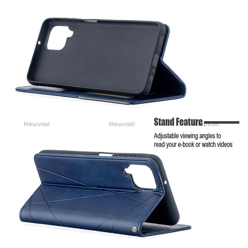 Leather Case Stands Flip Cover Holder B07F for Samsung Galaxy M12