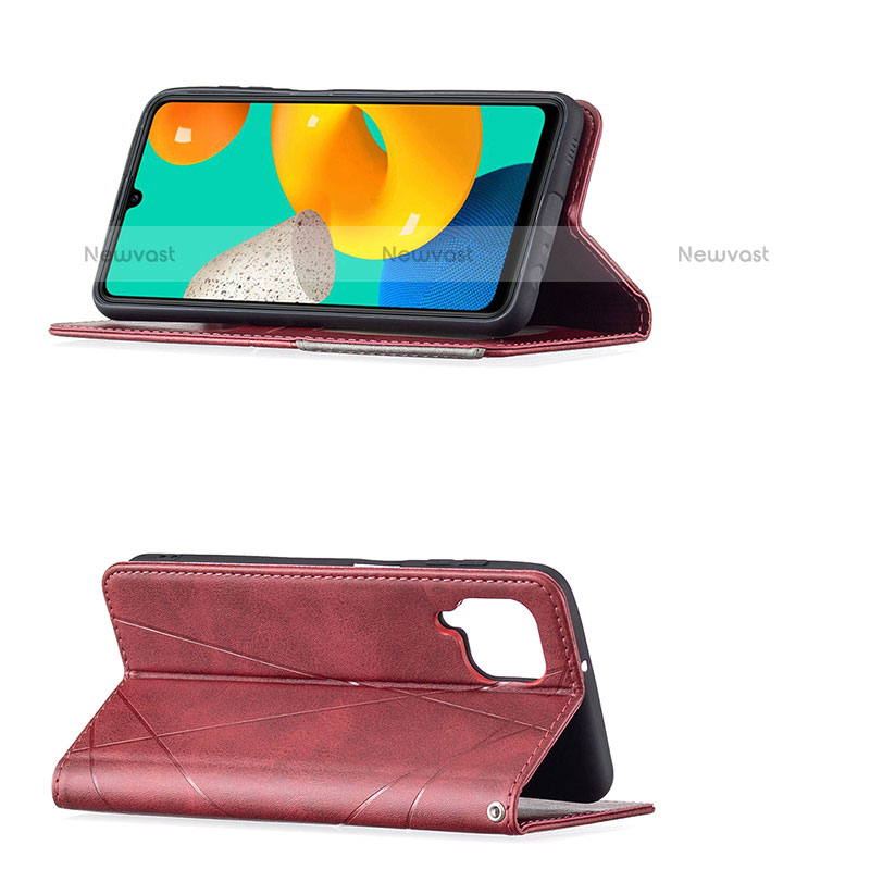 Leather Case Stands Flip Cover Holder B07F for Samsung Galaxy M32 4G