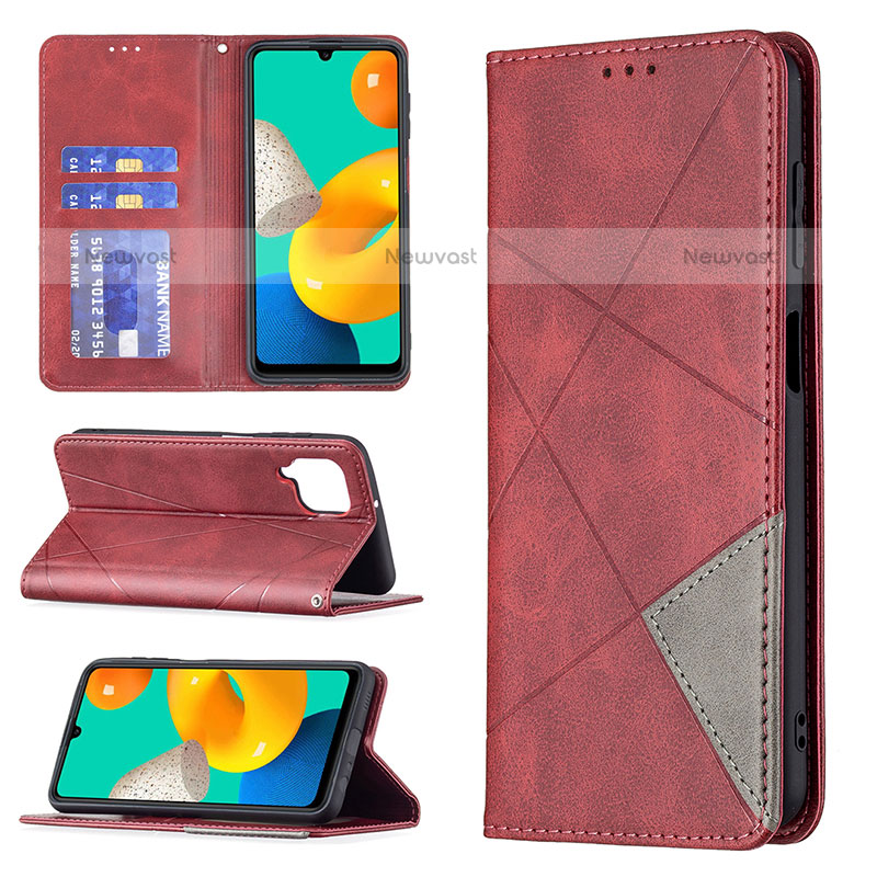 Leather Case Stands Flip Cover Holder B07F for Samsung Galaxy M32 4G