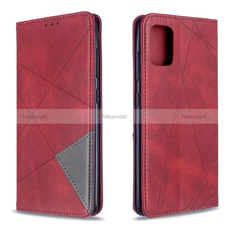 Leather Case Stands Flip Cover Holder B07F for Samsung Galaxy M40S Red