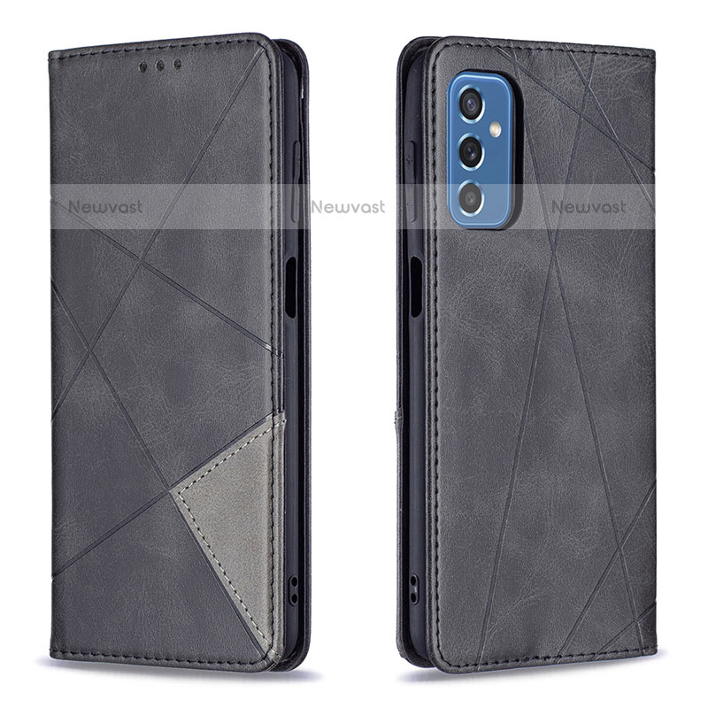 Leather Case Stands Flip Cover Holder B07F for Samsung Galaxy M52 5G Black