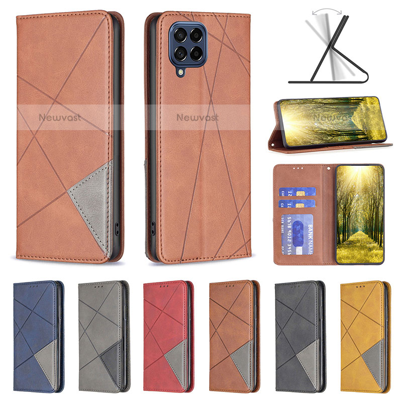 Leather Case Stands Flip Cover Holder B07F for Samsung Galaxy M53 5G