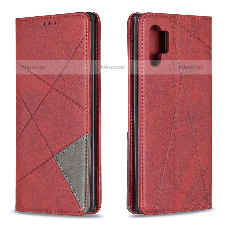 Leather Case Stands Flip Cover Holder B07F for Samsung Galaxy Note 10 Plus 5G Red