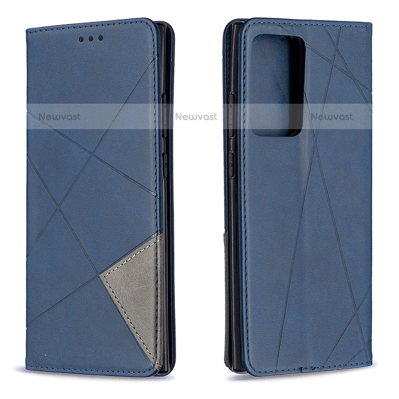 Leather Case Stands Flip Cover Holder B07F for Samsung Galaxy Note 20 Ultra 5G Blue