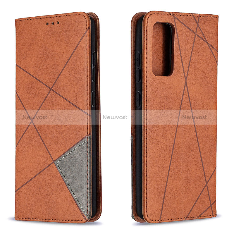 Leather Case Stands Flip Cover Holder B07F for Samsung Galaxy S20 FE (2022) 5G Brown