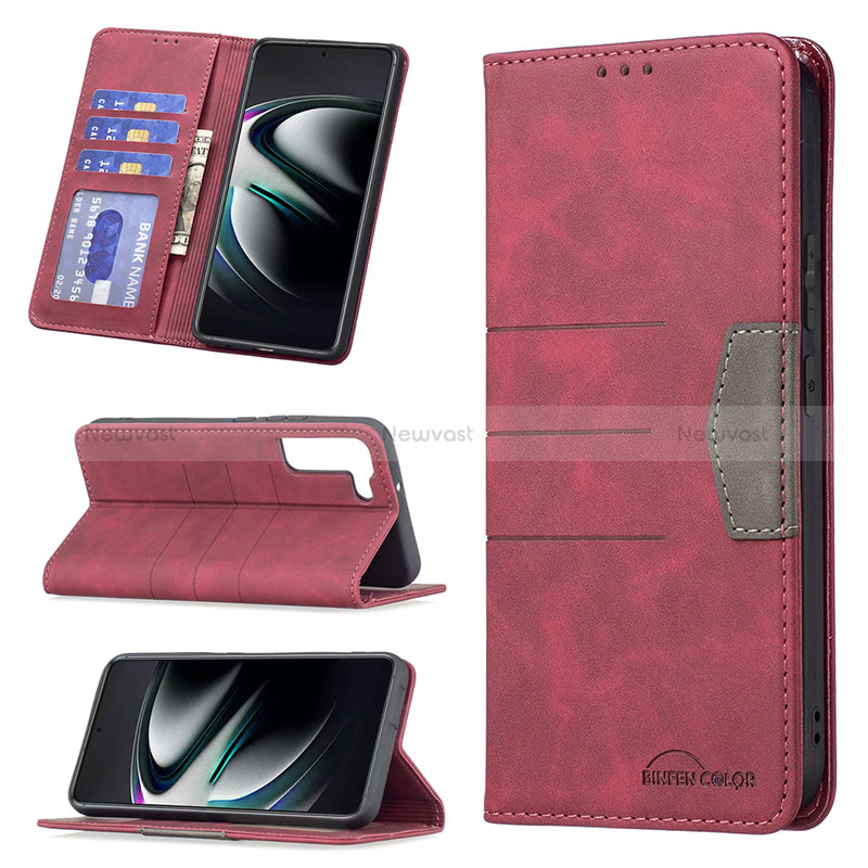 Leather Case Stands Flip Cover Holder B07F for Samsung Galaxy S22 Plus 5G