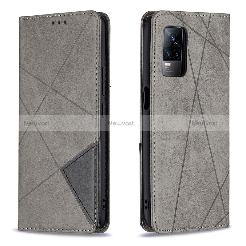 Leather Case Stands Flip Cover Holder B07F for Vivo V21e 4G