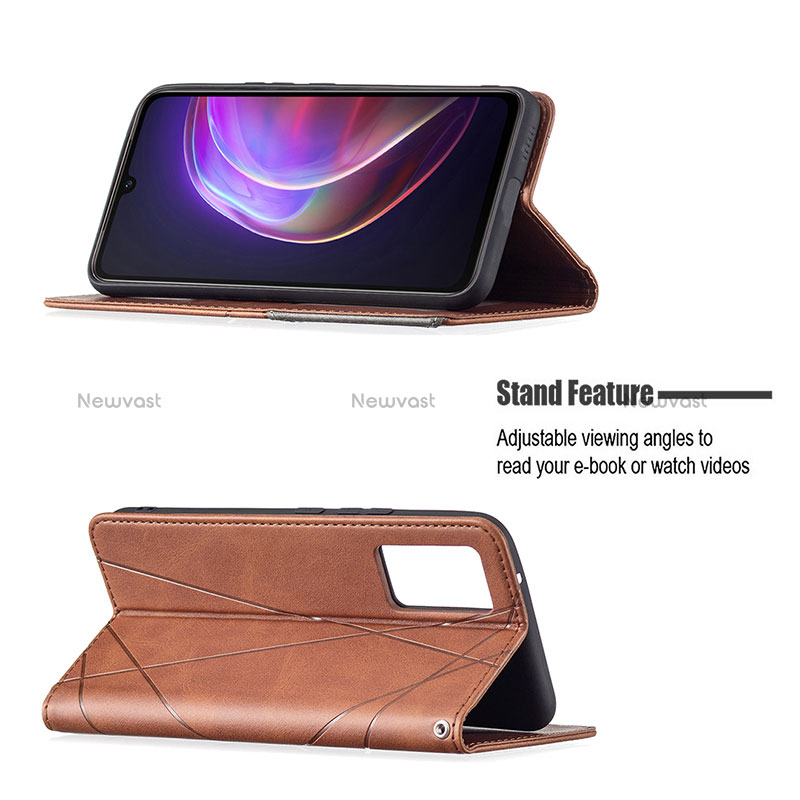 Leather Case Stands Flip Cover Holder B07F for Vivo V21s 5G