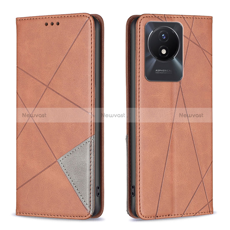 Leather Case Stands Flip Cover Holder B07F for Vivo Y02A