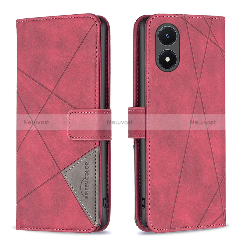 Leather Case Stands Flip Cover Holder B07F for Vivo Y02S