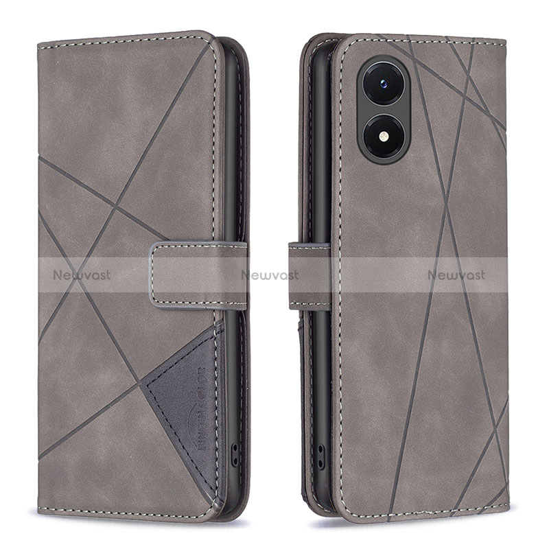 Leather Case Stands Flip Cover Holder B07F for Vivo Y02S