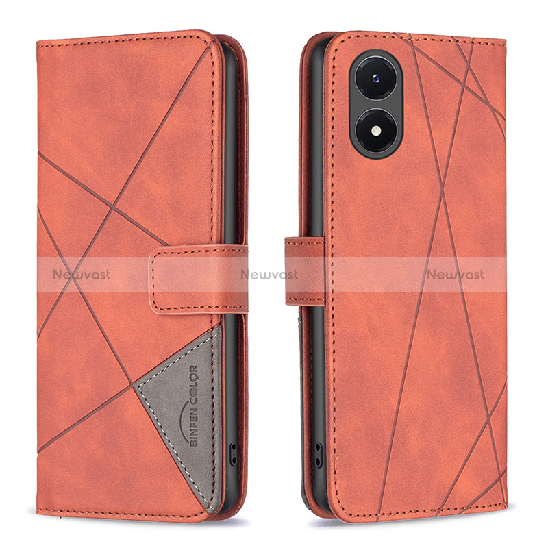 Leather Case Stands Flip Cover Holder B07F for Vivo Y02S