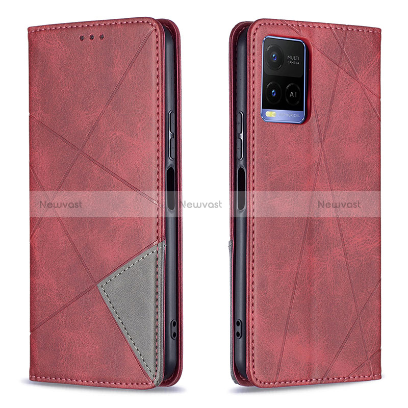 Leather Case Stands Flip Cover Holder B07F for Vivo Y21G