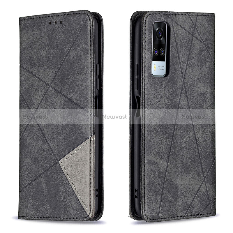 Leather Case Stands Flip Cover Holder B07F for Vivo Y31 (2021)