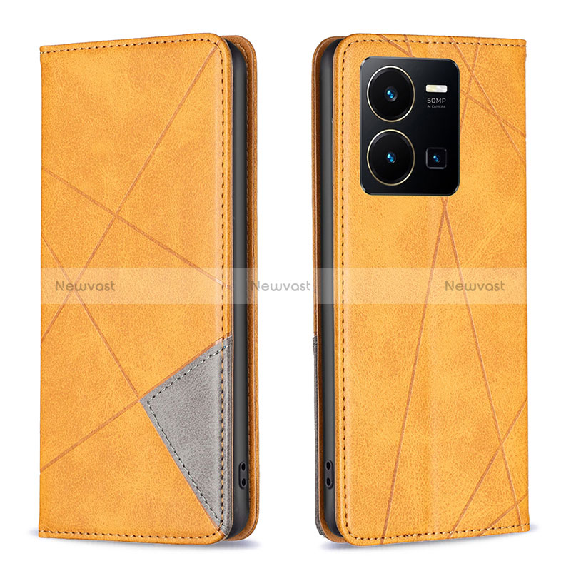 Leather Case Stands Flip Cover Holder B07F for Vivo Y35 4G